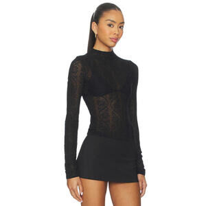 SNDYS Revolve Rhea Lace Top black size XS NWT